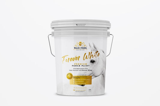 20L STOCK AND NOBLE FOREVER WHITE PREMIUM TIMBER FENCE PAINT